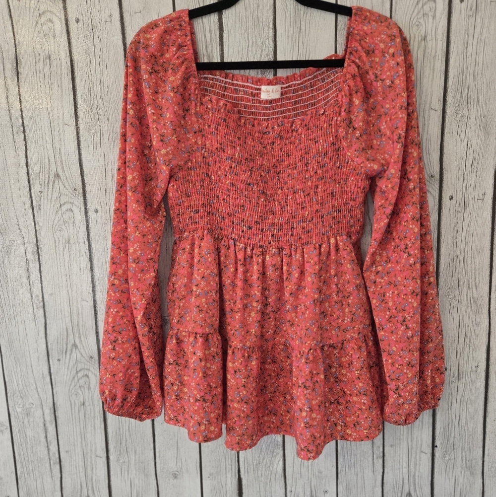 EUC Womens Sz. MD Hailey & Co Boho Chic Peasant Blouse